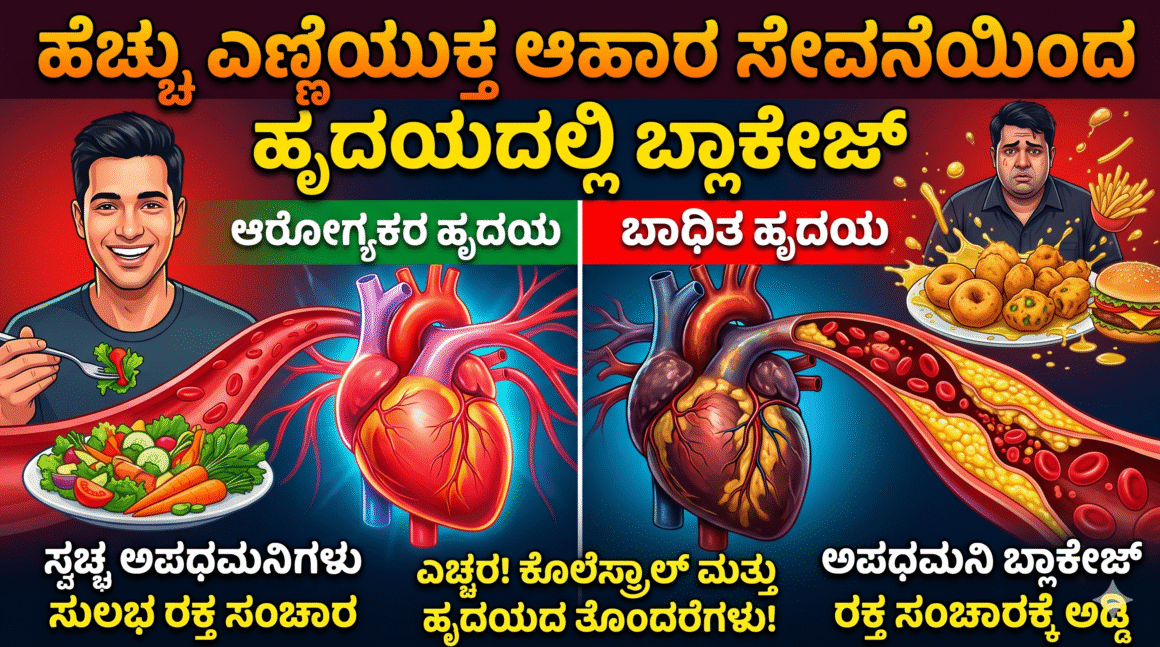 ಹೆಚ್ಚು ಎಣ್ಣೆಯುಕ್ತ ಆಹಾರ ಸೇವನೆಯಿಂದ ಹೃದಯದಲ್ಲಿ ಬ್ಲಾಕೇಜ್