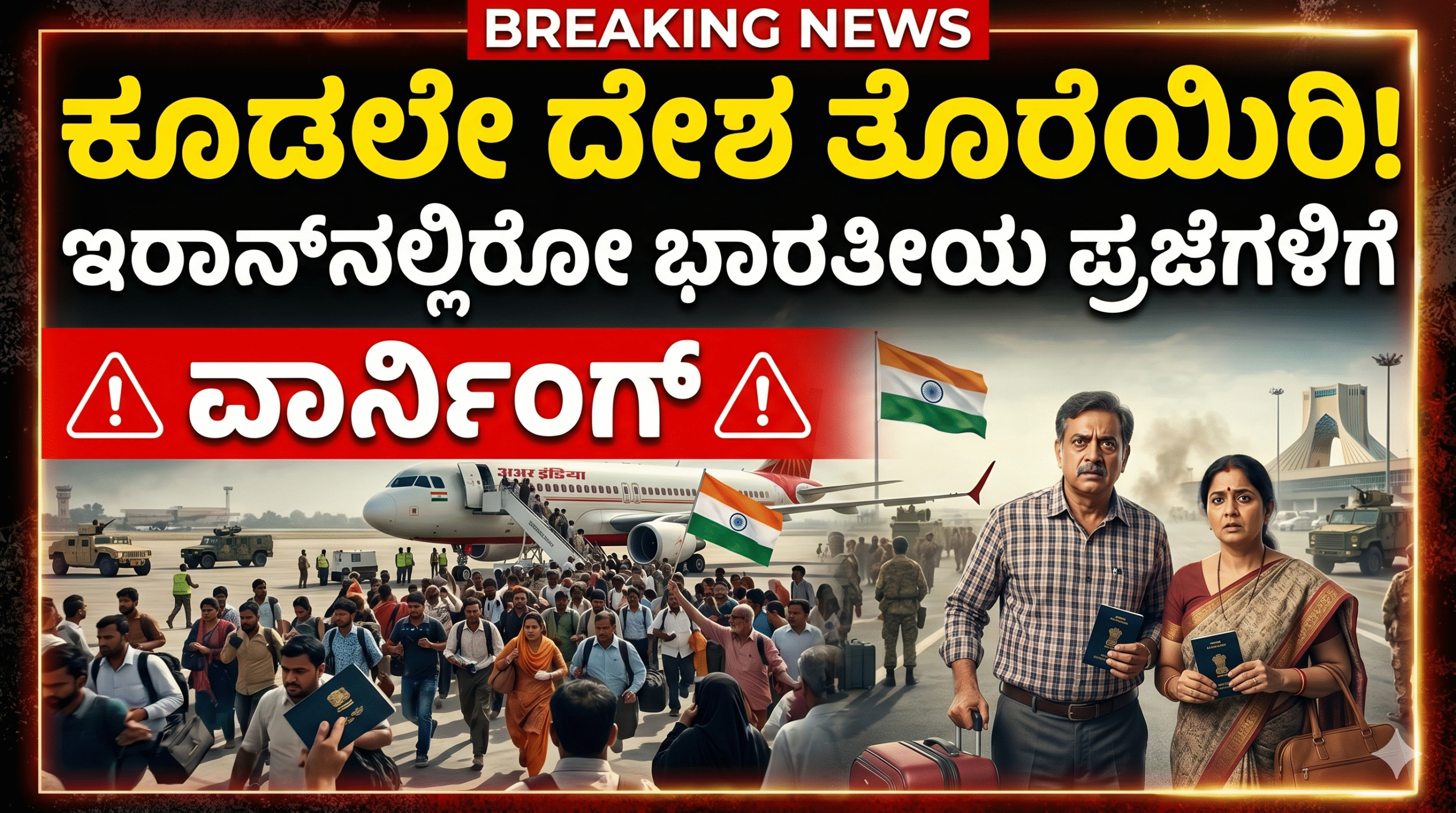 ಕೂಡಲೇ ದೇಶ ತೊರೆಯಿರಿ – ಇರಾನ್‌ನಲ್ಲಿರೋ ಭಾರತೀಯ ಪ್ರಜೆಗಳಿಗೆ ವಾರ್ನಿಂಗ್