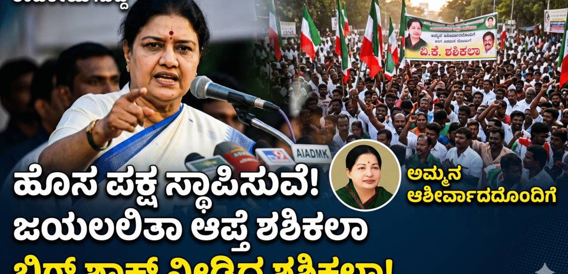 ಹೊಸ ಪಕ್ಷ ಸ್ಥಾಪಿಸುವೆ: ಜಯಲಲಿತಾ ಆಪ್ತೆ ಶಶಿಕಲಾ