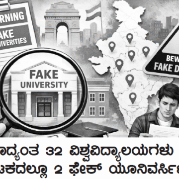 ದೇಶದಾದ್ಯಂತ ೩೨ ವಿಶ್ವವಿದ್ಯಾಲಯಗಳು ನಕಲಿ: ಕರ್ನಾಟಕದಲ್ಲೂ ೨ ಫೇಕ್ ಯೂನಿವರ್ಸಿಟಿ ಪತ್ತೆ!